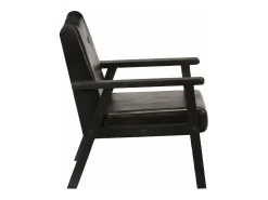 Sillón de cuero auténtico negro