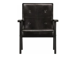 Sillón de cuero auténtico negro