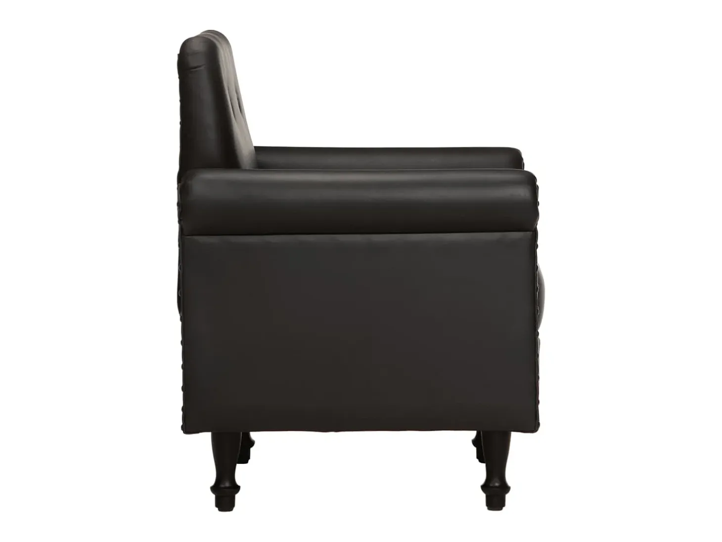Sillón de cuero auténtico negro