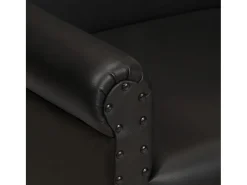 Sillón de cuero auténtico negro