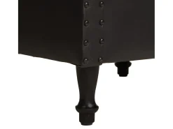 Sillón de cuero auténtico negro