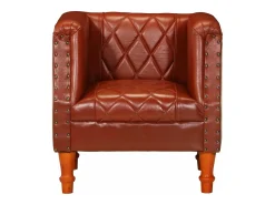 Sillón de cuero de cabra auténtico marrón