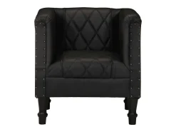 Sillón de cuero de cabra auténtico negro