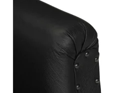 Sillón de cuero de cabra auténtico negro
