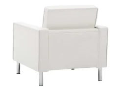 Sillón de cuero sintético blanco