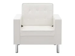 Sillón de cuero sintético blanco