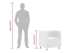 Sillón de cuero sintético blanco