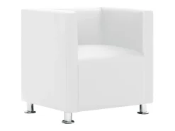 Sillón de cuero sintético blanco