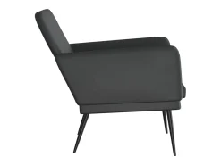 Sillón de cuero sintético negro 61x78x80 cm