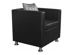 Sillón de cuero sintético negro
