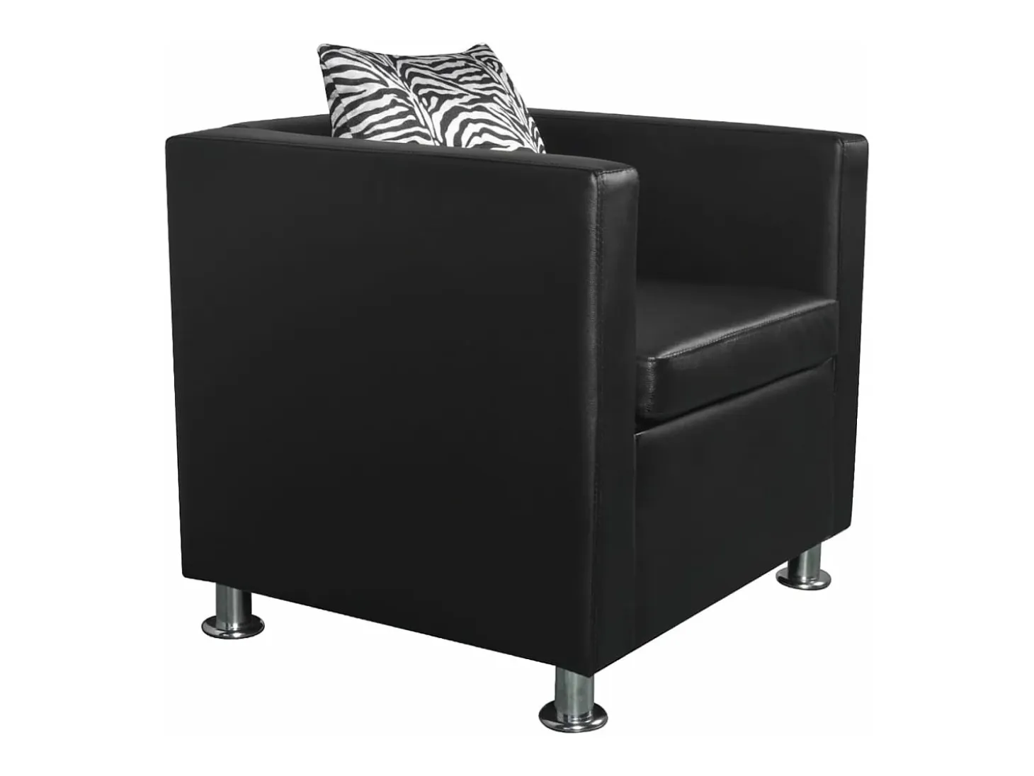 Sillón de cuero sintético negro