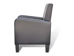 Sillón de cuero sintético negro ES723514