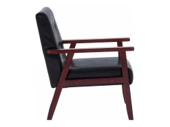 Sillón de cuero sintético negro