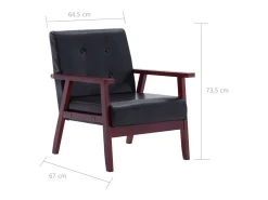 Sillón de cuero sintético negro