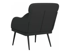 Sillón de cuero sintético negro 63x76x80 cm