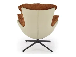 Sillón de diseño bimaterial Adel canela y caqui