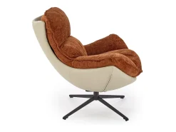 Sillón de diseño bimaterial Adel canela y caqui