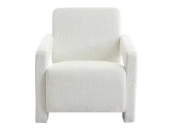 Sillón de diseño de tela bouclé color blanco ISPARTA