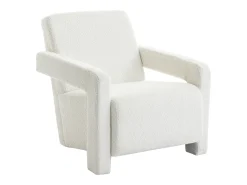 Sillón de diseño de tela bouclé color blanco ISPARTA