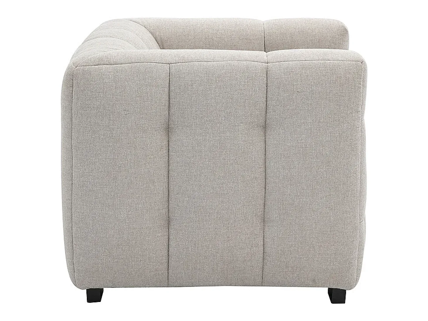 Sillón de diseño en tela efecto terciopelo texturizado beige CORTO