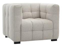 Sillón de diseño en tela efecto terciopelo texturizado beige CORTO