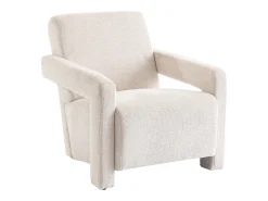 Sillón de diseño en tela texturizada color beige ISPARTA