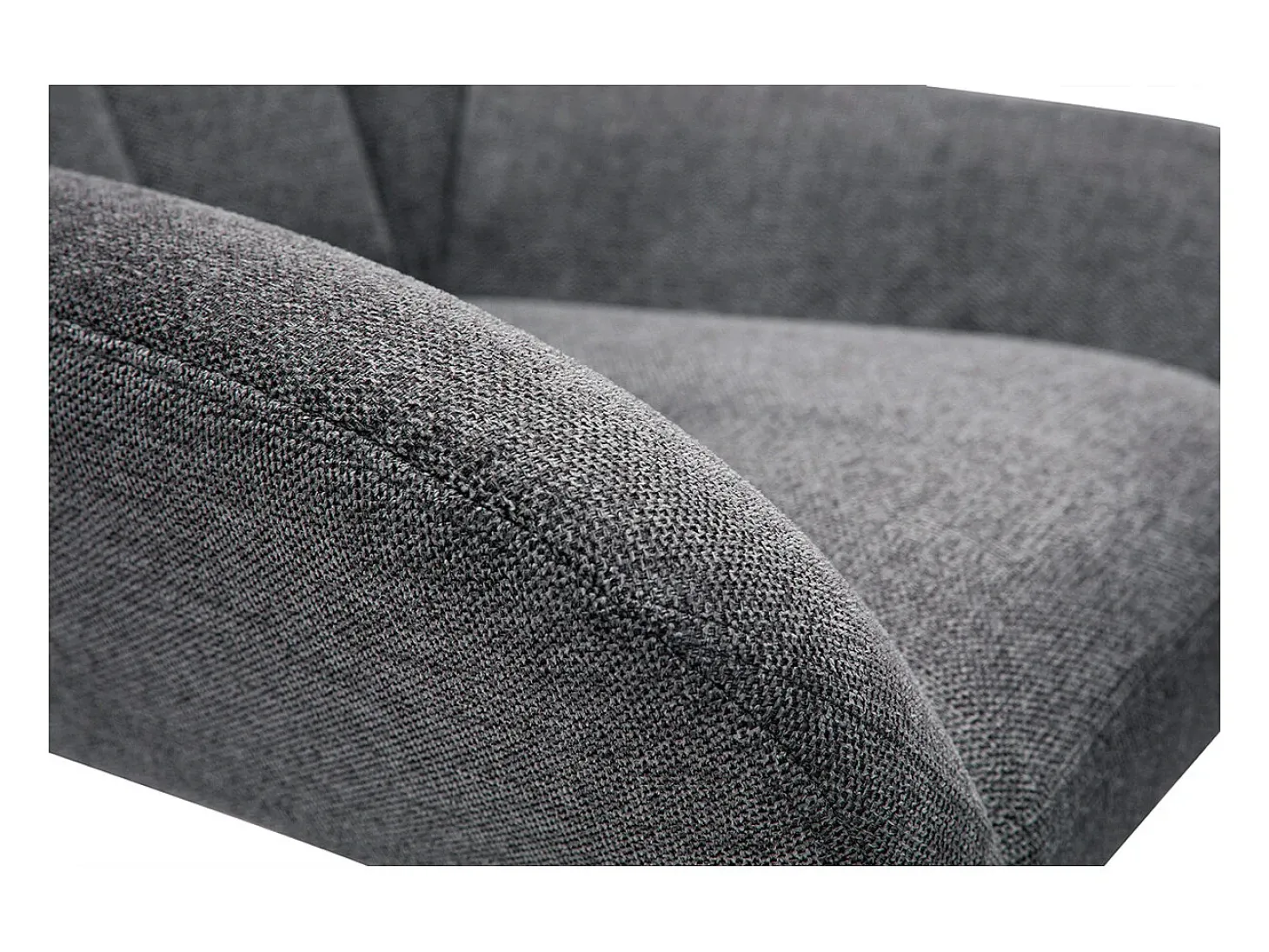 Sillón de diseño giratorio de tejido efecto aterciopelado texturizado gris KING