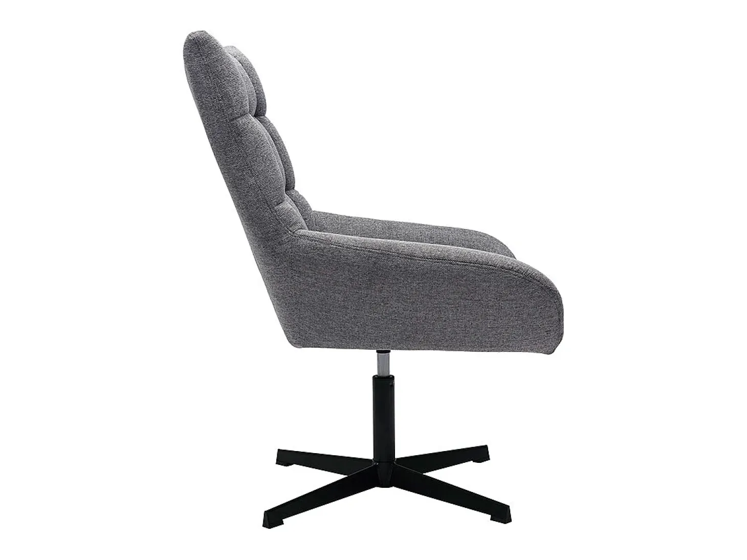 Sillón de diseño giratorio de tejido efecto aterciopelado texturizado gris KING