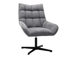 Sillón de diseño giratorio de tejido efecto aterciopelado texturizado gris KING