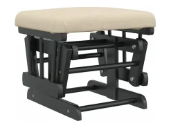 Sillón de lactancia con taburete tela blanco crema