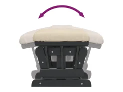 Sillón de lactancia con taburete tela blanco crema