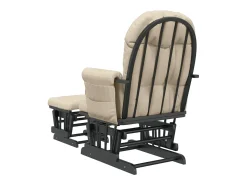 Sillón de lactancia con taburete tela blanco crema