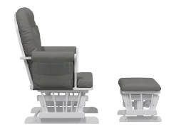 Sillón de lactancia con taburete tela gris oscuro