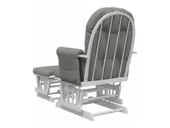 Sillón de lactancia con taburete tela gris claro