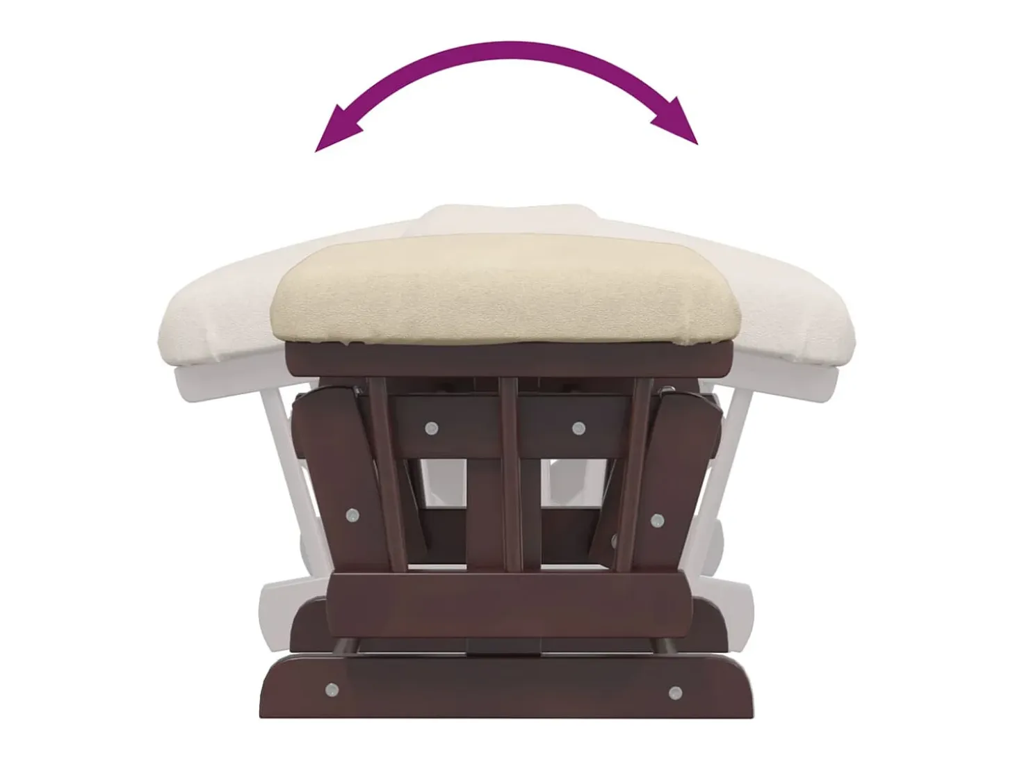 Sillón de lactancia con taburete tela blanco crema