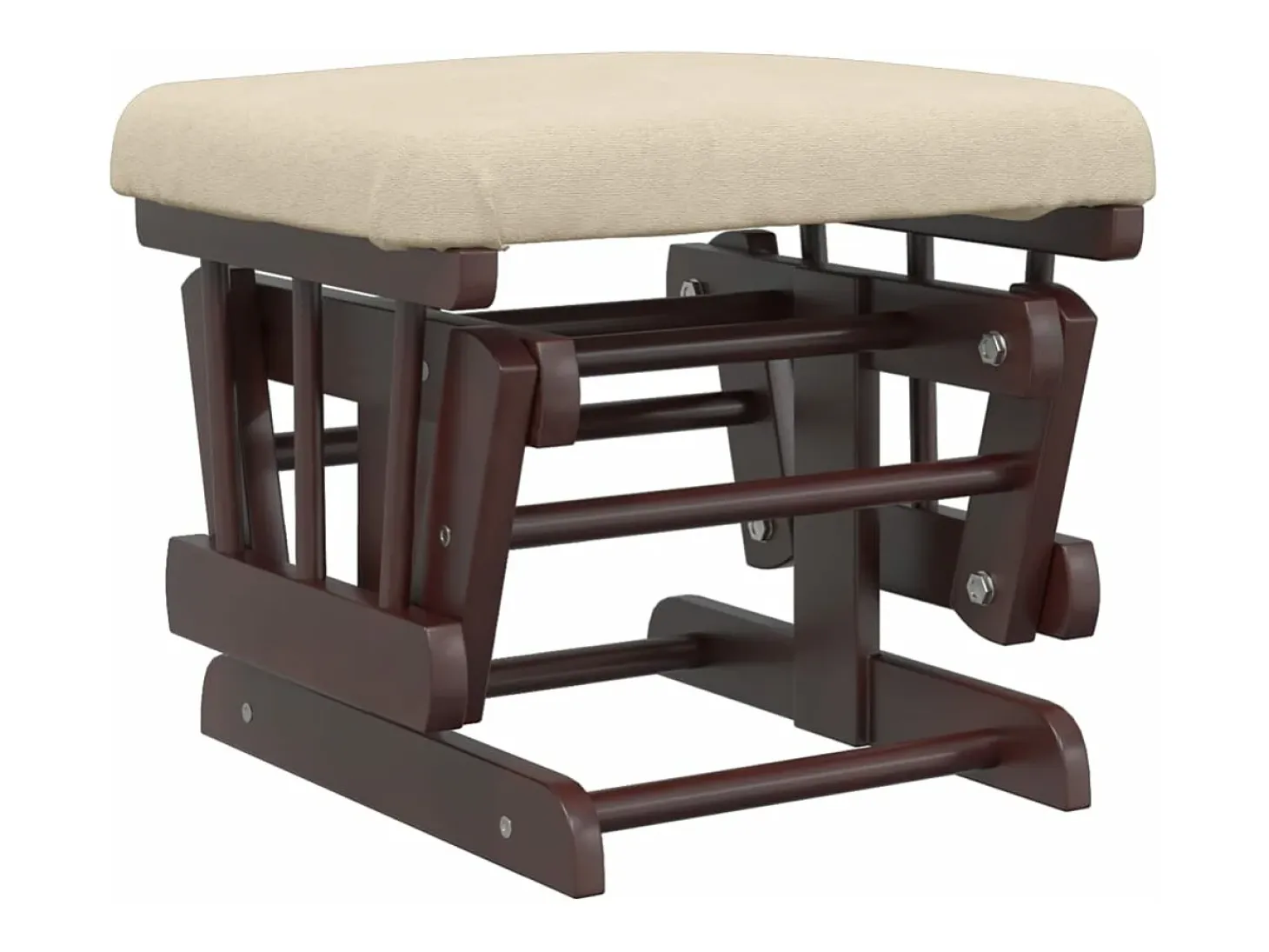 Sillón de lactancia con taburete tela blanco crema