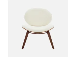 Sillón de madera curvada y borreguito nogal