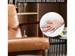 Sillón de Madera Maciza con Diseño Escandinavo Moderno - Cuero Natural Hipoalergénico Gris para Salón, Oficina o Dormitorio, Dimensiones 67x76x76 cm