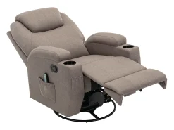 Sillón de masaje de tela - Topo - SILVANO - golpeteos y vibraciones