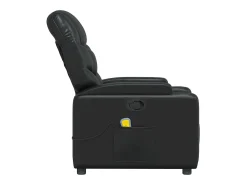 Sillón de masaje reclinable cuero sintético negro