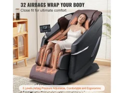 Sillón de Masaje SucceBuy 3D Shiatsu SL Rail Zero Gravity, 10-18 Modos, Calefacción, Altavoz Bluetooth, 160 kg