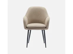 Sillón de pana con patas de metal negro mate beige
