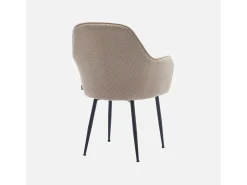 Sillón de pana con patas de metal negro mate beige