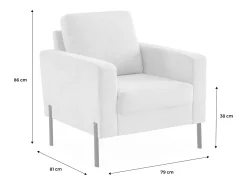 Sillón de pana y patas de metal beige