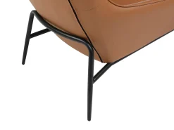 Sillón de piel de búfalo camel estilo contemporáneo DINNIA