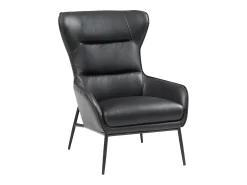 Sillón de piel de búfalo negro estilo contemporáneo DINNIA