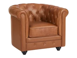 Sillón de piel de búfalo vacuno icónico CHESTERFIELD