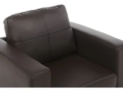 Sillón de piel sintética en color marrón ACKLEY