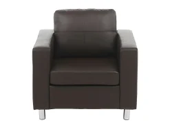 Sillón de piel sintética en color marrón ACKLEY