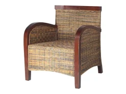 Sillón de ratán tejido a mano